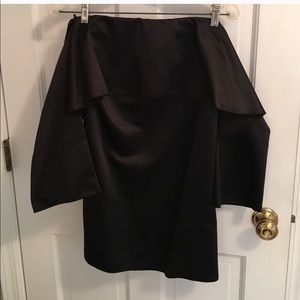 Zara strapless satin dress.